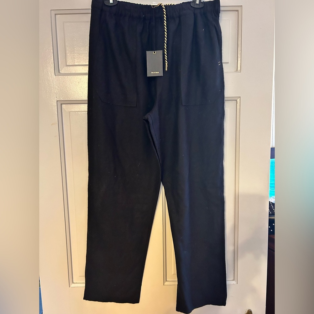 Billy Reid black silk trousers